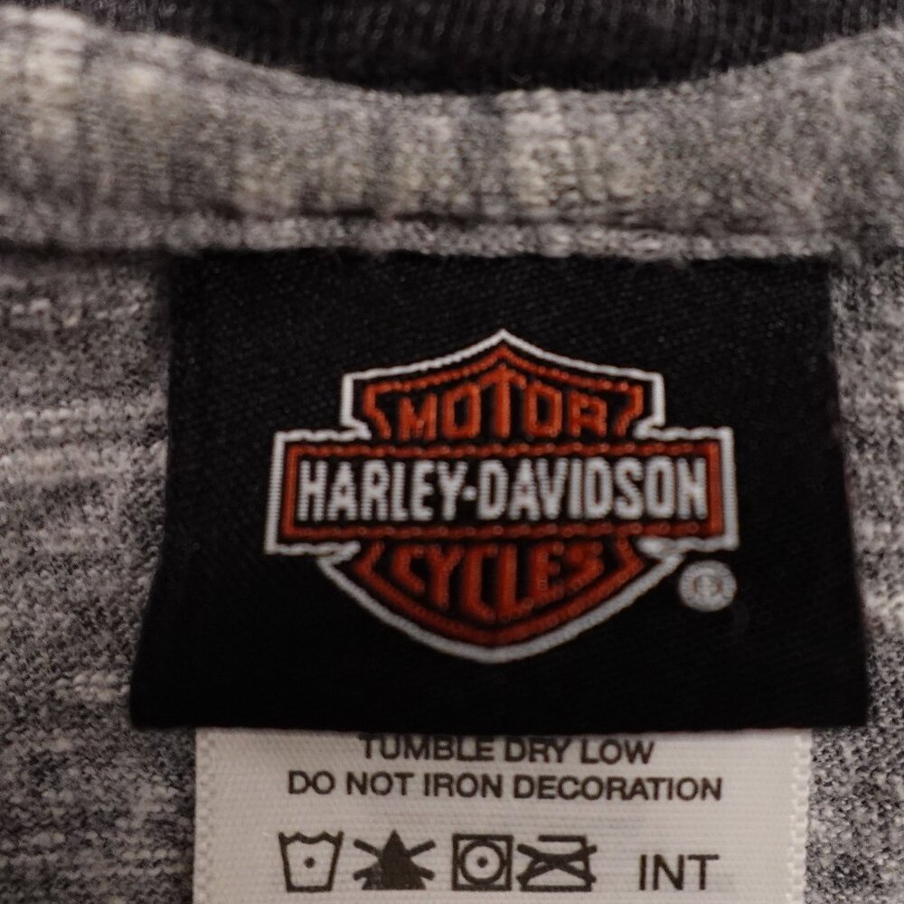 Harley-Davidson Raglan Long Sleeve Tee Women’s XL Gray‎ Black Vintage Moto - Picture 3 of 11